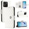 For Redmi 10A / 9C Rhombic Texture Flip Leather Phone Case with Lanyard(White)