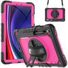 For Samsung Galaxy Tab S9 / S9 FE Silicone + PC Tablet Case(Black+Rose Red)
