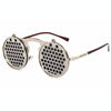 Steampunk Sunglasses Round Metal Flip Up Glasses For Men and Women, Style: Silve Hole C10