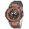 SMAEL 8063 Outdoor Electronic Alarm Sports Watch Double Showed Astronaut Student Watch(Translucent Gray Orange)