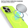 For iPhone 14 Pro Max Shockproof MagSafe Armor PC Hybrid TPU Phone Case(Fluorescent Green+Gray)