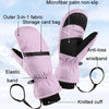 Winter Padded Ski Gloves Outdoor Windproof Warm Sports Gloves, Size: M(Light Purple)