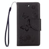 For Sony Xperia X Compact Butterflies Embossing Horizontal Flip Leather Case with Holder & Card Slots & Wallet & Lanyard(Black)