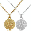 Three-Dimensional Sports Ball Pendant Necklace,Style: Men Basketball White K