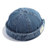 GEGEEN DOMOG Cowboy Landlord Hat Literary Melon Cap Retro Sailor Hat(Denim Blue)