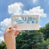 LCD Electronic Desk Clock Digital Display Multifunctional Temperature And Humidity Meter Alarm Clock, Model: Transparent White