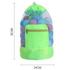 Double Shoulder Mesh Backpack Toy Storage Beach Bag For Children(Blue)