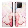 For Asus ROG Phone 8 PT003 Marble Pattern Flip Leather Phone Case(Rose Gold)