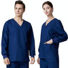Men Scrub Pet Dental Work Clothes Long-sleeved Top + Pants Set, Size: L(Dark Green)