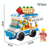 LELE BROTHER Children Assembling Mini City Street Scene Building Blocks, Style: 8613-5 Hot Dog Bread Car