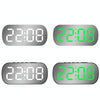 6637 LED Digital Display Temperature Electronic Clock Desktop Mirror Alarm Clock(Black Green Light)