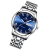 FNGEEN 4002 Men Roman Numeral Dial Sports Watch Student Luminous Quartz Watch(White Steel Blue Surface)