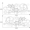 2 PCS/Set D-75 Flower Vine Pattern Car Modified Decorative Sticker(Light Grey)