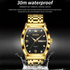 OLEVS 5528 Men Business Dual Calendar Wine Barrel Waterproof Quartz Watch(Black + Gold)