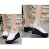 Summer Women Wedge Slippers, Size: 37(Black)