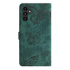For Samsung Galaxy A16 4G / 5G Skin-feel Embossed Butterfly Leather Phone Case(Green)