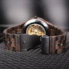 Hollow Dial Wooden Strap Men Mechanical Watch(D27-1)