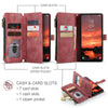 For Samsung Galaxy S25 5G CaseMe C30 Card Slots Zipper Wallet Leather Phone Case(Red)