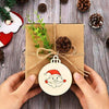 10pcs/set Wooden Christmas Tree Pendants Hand-painted Decorative DIY Wood Chips(Random Style)