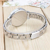 2 PCS Women Large Dial Stainless Steel Fine Strap Quartz Watch(Silver)