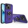 For iPhone 13 Metal Rotating Bracket TPU + PC Magnetic Phone Case(Dark Purple)