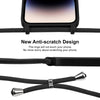 For iPhone 16 Crossbody Lanyard Liquid Silicone Case(Black)