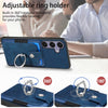 For Samsung Galaxy S25+ 5G Retro Skin-feel Ring Card Wallet Phone Case(Blue)