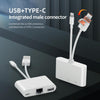 NK-107TL Pro USB-C / Type-C, 8 Pin, USB to 8 Pin, USB, RJ45 Multi-function Adapter(White)