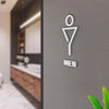 19 x 14cm Personalized Restroom Sign WC Sign Toilet Sign,Style: Tie-Black  Public
