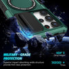 For Samsung Galaxy S24 Ultra 5G Sliding Camshield MagSafe Holder TPU Hybrid PC Phone Case(Deep Green)