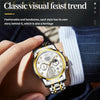 OLEVS 2889 Men Multifunctional Luminous Waterproof Quartz Watch(White + Gold)