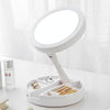 Foldable LED Light Makeup Mirror 10X Magnifying Compact Pocket Vanity Cosmetic Hand Mirror