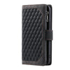 For Samsung Galaxy A06 5G / 4G Grid Texture Zipper Leather Phone Case with Lanyard(Black)