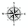 10 PCS  Art Design Vinyl NSWE Compass Car Stickers Decals, White + Black