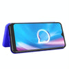 For Alcatel 1SE 2020 Carbon Fiber Texture Horizontal Flip TPU + PC + PU Leather Case with Card Slot(Blue)