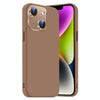 For iPhone 14 Plus Nano Lens Cover Liquid Silicone Phone Case(Desert Gold)