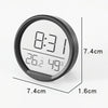 Slim Magnetic Thermometer And Hygrometer Clock Home Wall-Mounted Electronic Clock(White)