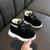 Autumn Winter Children Martin Boots Boys Girls Plush Warm Boots Casual Shoes, Size: 21(Black)