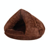 Warm Triangular Cat & Small Dog Yurt Bed - M (40x40x30cm) - Dark Coffee