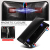 PU Flip Double Phone Card Slot Case, Size:17 x 9.5cm(Black)