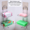 Creative Double Layer Stainless Steel Soap Stand Non-trace Magic Sticker Style Soap Dish Bathroom Shelf Belt Hanger