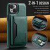 For iPhone 14 DG.MING MAGKING-K2 Series MagSafe RFID Card Bag Detachable Phone Case(Green)