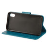 For iPhone XR Embossed Butterfly Pattern Horizontal Flip Leather Case with Card Slot & Holder & Wallet & Lanyard (Blue)