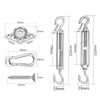 18 PCS / Set Shade Sail 304 Stainless Steel Accessories Outdoor Shade Flower Basket Screws Diamond Door Buckle