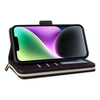 For iPhone 14 / 13 Nine-card Slots Zipper Wallet Bag Leather Phone Case(Dark Purple)