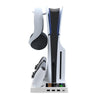 For PS5 Slim iplay HA-8006 Console Multifunctional Cooling Dock Handle Dual Charging Stand Handle Headphone Organizer(Black)