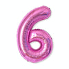 2 PCS 40 Inch Aluminium Foil Number Balloons Birthday Wedding Engagement Party Decor Kids Ball Supplies(6-Rose red)