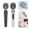 Electric Bath Brush Silicone Vibration Long-handled Back Spa Shower(Black)