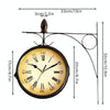 Iron Retro Home Wall Clock Double Side Hanging Clock, Size: 8 inch(Monochrome 62450114A)