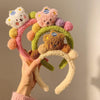 Cartoon Bear Hair Bands Plush Headdress Versatile Hairball Hair Accessories(Beige)